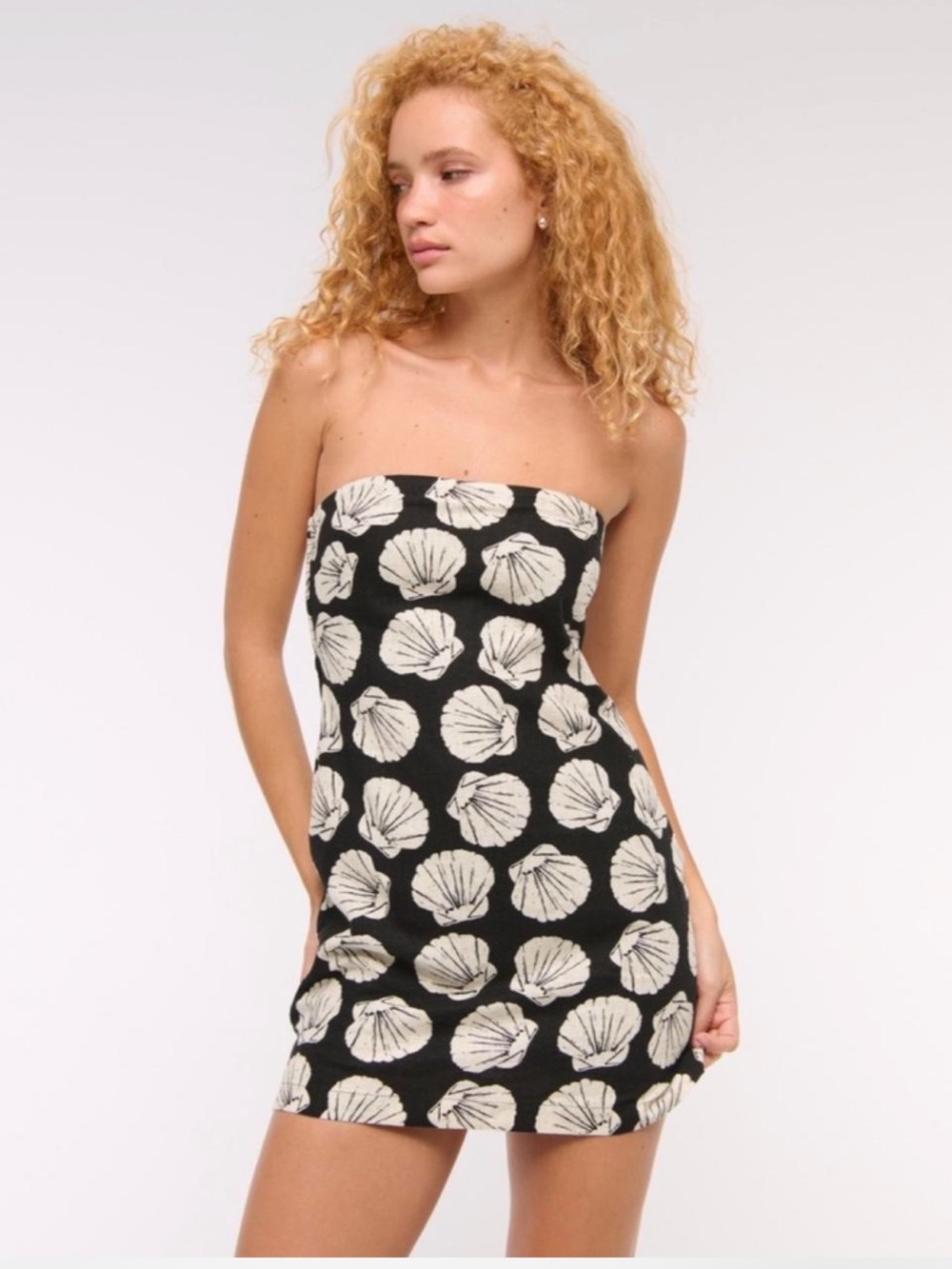 Abercrombie & Fitch Shell Mini Skort Linen Strapless dress